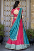 Adorable Blush Pink Zari Weaving Border Vichitra Silk Half Saree Lehenga