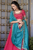 Adorable Blush Pink Zari Weaving Border Vichitra Silk Half Saree Lehenga