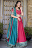 Adorable Blush Pink Zari Weaving Border Vichitra Silk Half Saree Lehenga