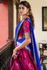 Glamorous Magenta Color Zari Weaving Silk Festival Wear Lehenga Choli