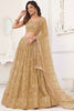 Pretty Brown Sequins Net Party Wear Lehenga Choli With Dupatta