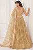 Pretty Brown Sequins Net Party Wear Lehenga Choli With Dupatta