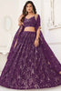 Dazzling Purple Sequins Net Engagement Wear Lehenga Choli