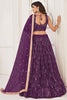 Dazzling Purple Sequins Net Engagement Wear Lehenga Choli