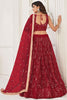 Fantastic Red Color Sequins Net Bridesmaid Lehenga Choli