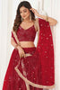 Fantastic Red Color Sequins Net Bridesmaid Lehenga Choli