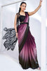 Lovely Wine Satin Silk Cocktail Ready To Wear Saree With Jacket