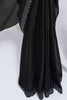 Beautiful Black Satin Silk Party Ready To Wear Saree With Blouse