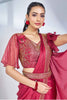 Amazing Pink Color Satin Silk Pre-Stitched Saree With Blouse