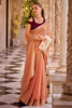 Fascinating Peach Weaving Tissue Silk Wedding Wear Saree With Blouse