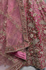 Dazzling Magenta Embroidered Velvet Bridal Lehenga Choli With Dupatta