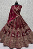 Precious Rani Pink Velvet Bridal Lehenga Choli With Double Dupatta