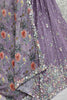 Surprising Purple Sequins Work Chinon Reception Wear Lehenga Choli