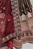 Theatrical Wine Color Velvet Bridal Lehenga Choli With Dupatta