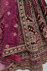 Wonderful Dark Maroon Velvet Bridal Lehenga Choli With Double Dupatta