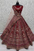 Surprising Red Velvet Bridal Lehenga Choli With Double Dupatta