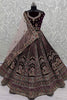 Flashy Purple Velvet Bridal Lehenga Choli With Double Dupatta