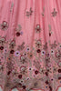 Adorable Peach Embroidered Chinon Reception Wear Lehenga Choli