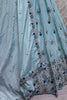 Precious Sky-Blue Embroidered Chinon Engagement Wear Lehenga Choli