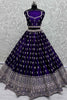 Wonderful Violet Color Sequins Silk Wedding Wear Lehenga Choli