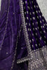 Wonderful Violet Color Sequins Silk Wedding Wear Lehenga Choli