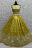 Fantastic Yellow Sequins Organza Designer Lehenga Choli With Dupatta