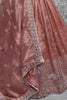 Dazzling Peach Sequins Organza Bridesmaid Lehenga Choli With Dupatta