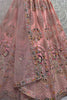 Incredible Peach Sequins Work Net Bridesmaid Lehenga Choli