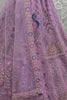 Ravishing Purple Multi-Thread Work Net Designer Lehenga Choli