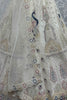 Fascinating Off-White Diamond Work Net Wedding Lehenga Choli