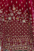 Glamorous Red Velvet Bridal Lehenga Choli With Double Dupatta