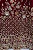 Alluring Maroon Velvet Bridal Lehenga Choli With Double Dupatta