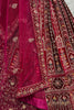 Lovely Red Jarkan Work Velvet Bridal Lehenga Choli With Double Dupatta