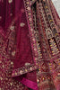 Delightful Maroon Velvet Bridal Lehenga Choli With Double Dupatta