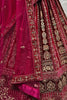 Incredible Pink Dori Work Velvet Bridal Lehenga Choli With Two Dupatta