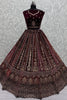 Adorable Maroon Velvet Bridal Lehenga Choli With Double Dupatta