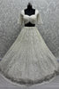 Beautiful White Thread Work Net Bridesmaid Lehenga Choli With Dupatta