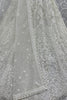 Beautiful White Thread Work Net Bridesmaid Lehenga Choli With Dupatta