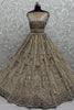 Stunning Golden Embroidered Net Wedding Wear Lehenga Choli