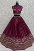 Lovely Rani Pink Sequins Chiffon Bridal Lehenga Choli With Dupatta