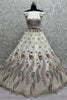 Astonishing White Multi-Thread Work Net Bridesmaid Lehenga Choli