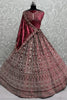 Magnetic Red Dori Work Velvet Bridal Lehenga Choli With Double Dupatta