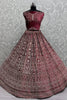 Magnetic Red Dori Work Velvet Bridal Lehenga Choli With Double Dupatta