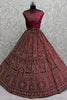 Majestic Hot Pink Sequins Velvet Bridal Lehenga Choli With Double Dupatta