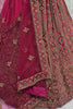 Gorgeous Dark Pink Dori Work Bridal Lehenga Choli With Double Dupatta
