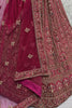 Tantalizing Pink Dori Work Velvet Bridal Lehenga Choli With Double Dupatta