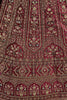 Tantalizing Pink Dori Work Velvet Bridal Lehenga Choli With Double Dupatta