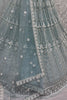 Dazzling Sky Blue Sequins Net Bridesmaid Lehenga Choli With Dupatta