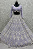 Delightful Lavender Thread Work Georgette Bridesmaid Lehenga Choli