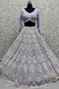Delightful Lavender Thread Work Georgette Bridesmaid Lehenga Choli